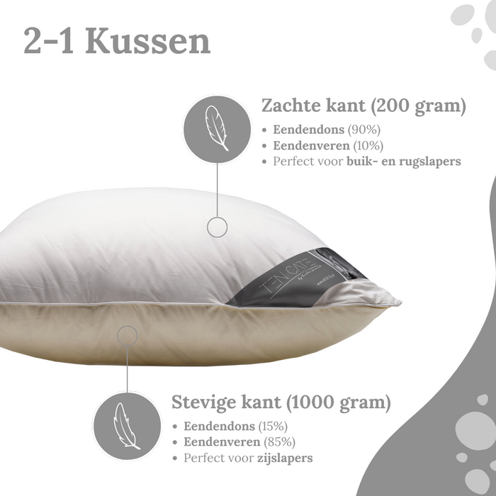 Ten Cate Double Face Eendendonzen Hoofdkussen 60x70 cm