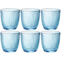 Bormioli Rocco Drinkglazen - 6x - blauw - tumbler glas - 290 ml