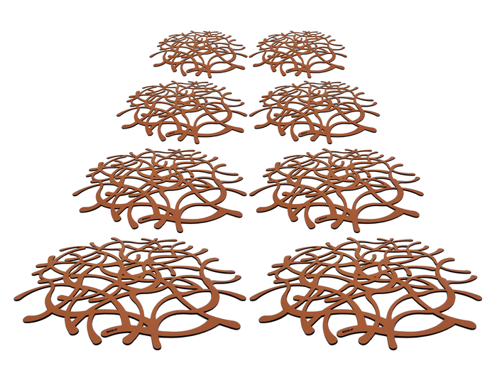 NOOBLU TUMBL onderzetters 15 cm - Cognac - Set van 6