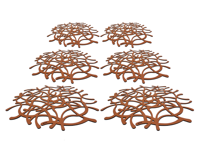 NOOBLU TUMBL onderzetters 15 cm - Cognac - Set van 6