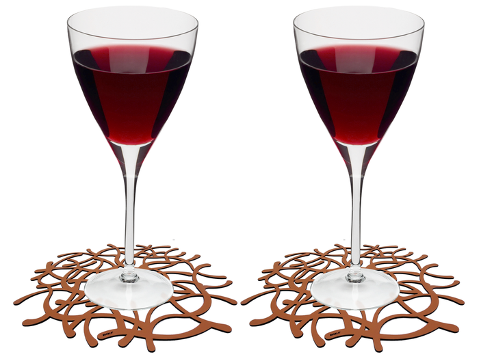 NOOBLU TUMBL onderzetters 15 cm - Cognac - Set van 6