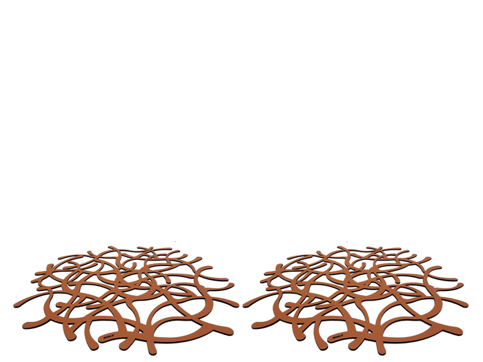 NOOBLU TUMBL onderzetters 15 cm - Cognac - Set van 6