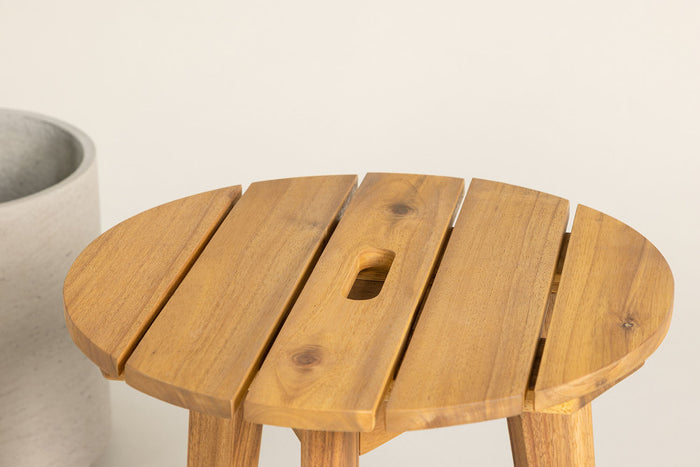 Rebellenclub Salsa Buitenbijzettafel - ø40cm - Naturel Hout