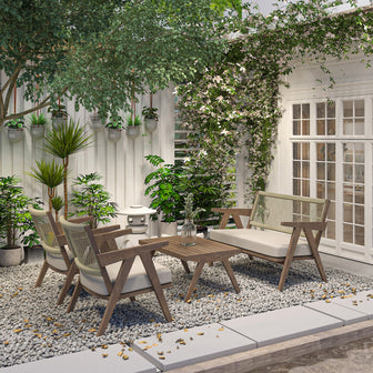 by fonQ Attica Loungeset 2-Zitsbank en Tuinstoelen