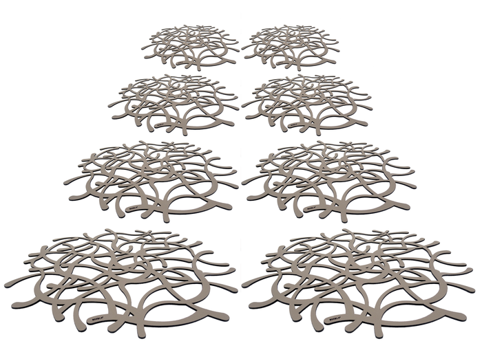 NOOBLU TUMBL onderzetters 15 cm - Clay grey - Set van 2