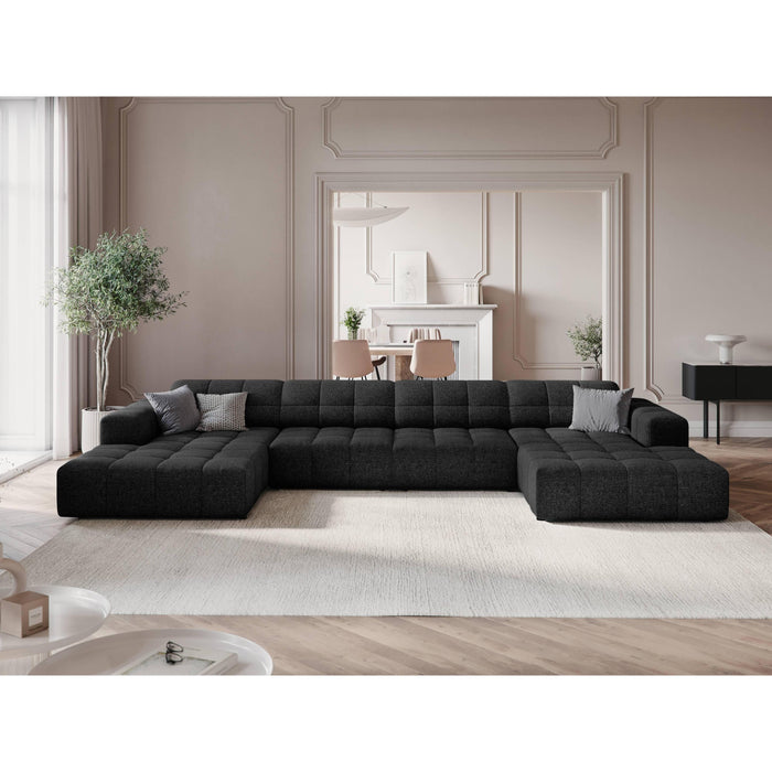 Cosmopolitan Design Chicago U-bank - Chenille - Zwart
