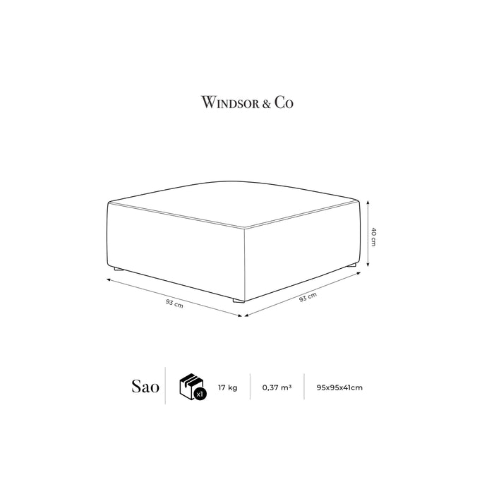 Windsor & Co Sao Hocker - Velvet  - Donkergroen