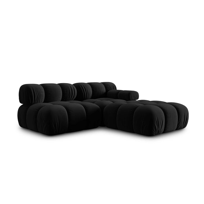 Milo Casa Tropea Modulaire 2-zitsbank Links Open met Hocker - Zwart