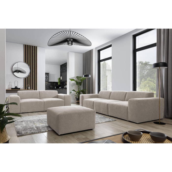 NADUVI Collection Nina 3-zitsbank - Ribstof - Crème