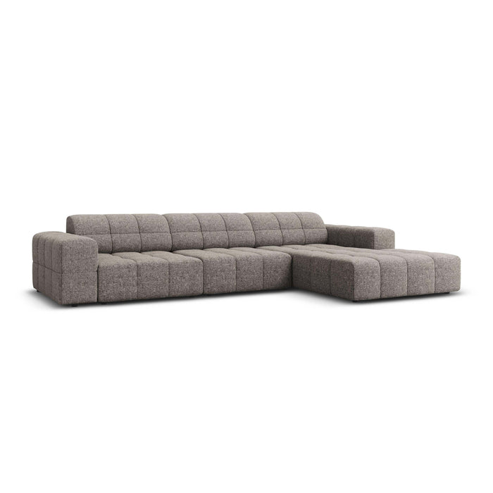 Cosmopolitan Design Chicago Hoekbank met Chaise Longue Rechts - Chenille - Grijs
