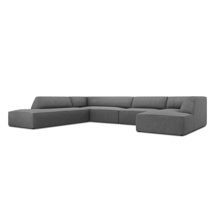 Windsor & Co Sao U-bank - Hoek Links - Ribstof - Lichtgrijs