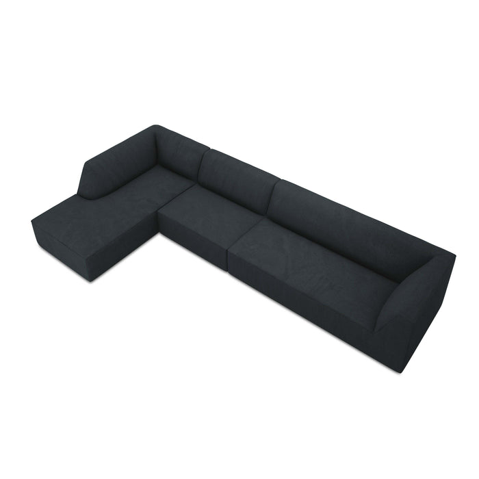 Windsor & Co Sao Hoekbank met Chaise Longue Links - 5-zits - Ribstof - Blauw