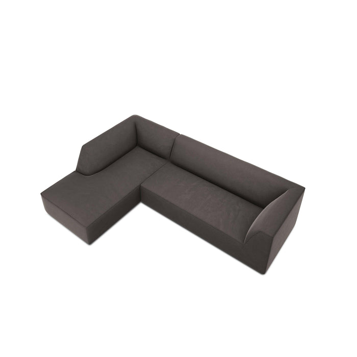 Windsor & Co Sao Hoekbank met Chaise Longue Links - 4-zits - Velvet - Donkergrijs