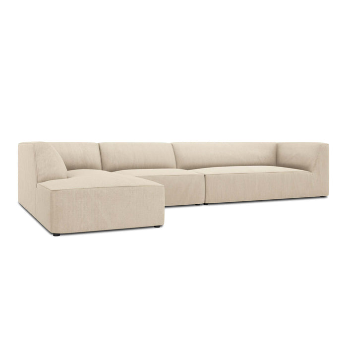 Windsor & Co Sao Hoekbank met Chaise Longue Links - 5-zits - Ribstof - Lichtbeige