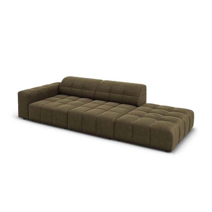 Cosmopolitan Design Chicago 4-zitsbank Rechts Open - Velvet - Olijfgroen