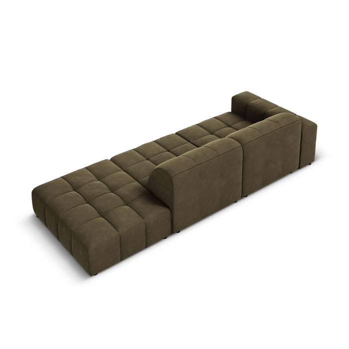 Cosmopolitan Design Chicago 4-zitsbank Rechts Open - Velvet - Olijfgroen