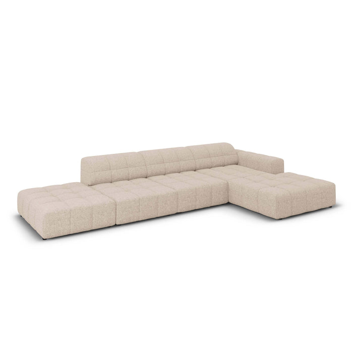 Cosmopolitan Design Chicago Hoekbank met Chaise Longue Rechts - Links Open - Chenille - Lichtbeige