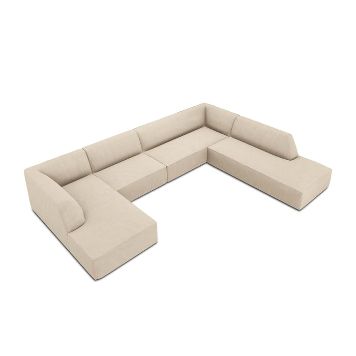 Windsor & Co Sao U-bank - Hoek Rechts - Ribstof - Lichtbeige