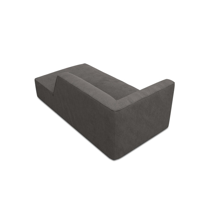 Windsor & Co Sao Chaise Longue Rechts - Ribstof - Donkergrijs