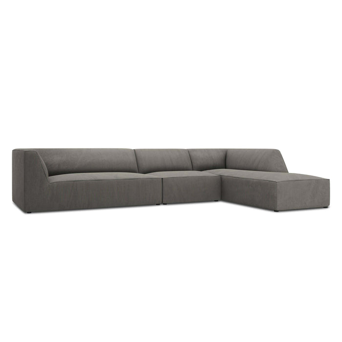 Windsor & Co Sao Hoekbank met Chaise Longue Rechts - 5-zits - Ribstof - Lichtgrijs