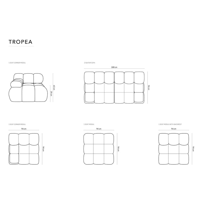 Milo Casa Tropea Modulaire 2-zitsbank - Lichtblauw