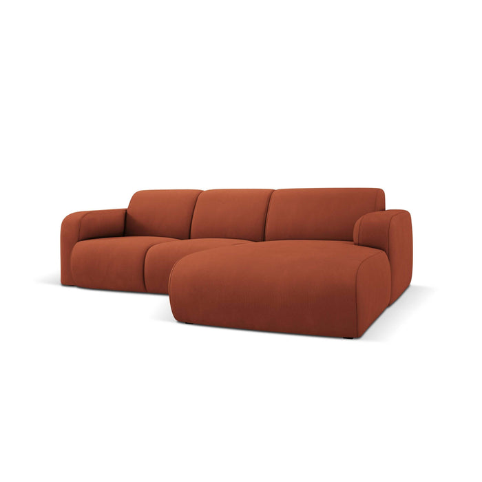 Windsor & Co Lola Hoekbank met Chaise Longue Rechts - Chenille - Oranje