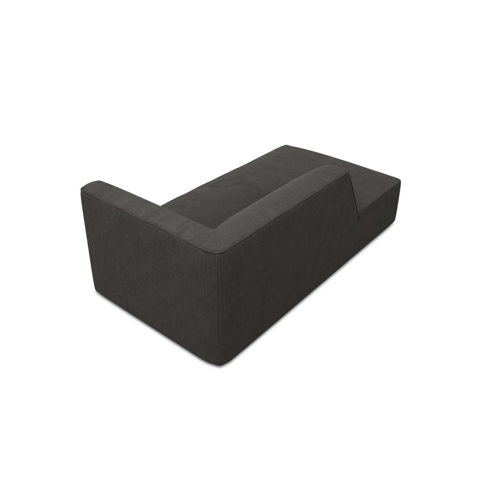 Windsor & Co Sao Chaise Longue Links - Ribstof - Donkergrijs