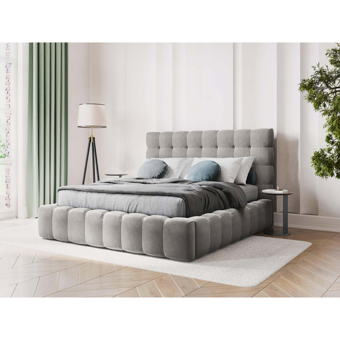 Cosmopolitan Design Bali Bedframe met Opbergruimte - 200 x 200 cm - Lichtgrijs