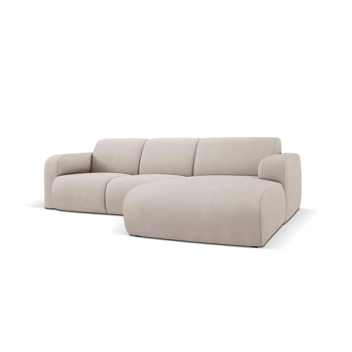 Windsor & Co Lola Hoekbank met Chaise Longue Rechts - Chenille - Beige
