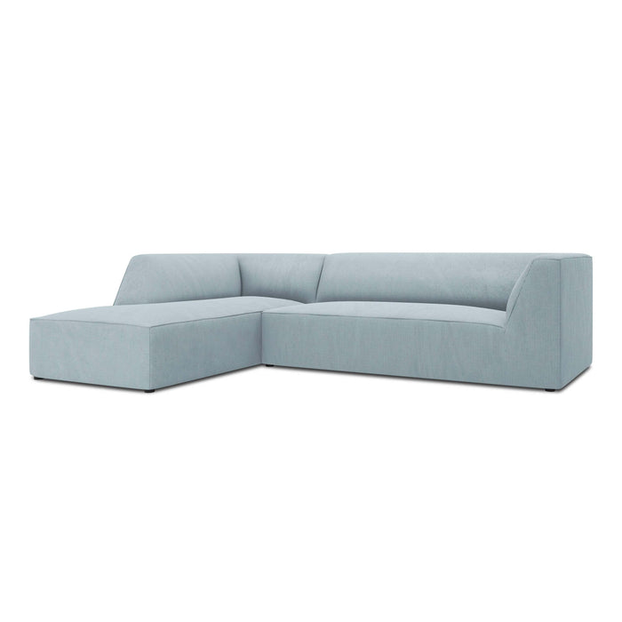 Windsor & Co Sao Hoekbank met Chaise Longue Links - 4-zits - Ribstof - Lichtblauw