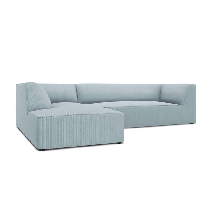 Windsor & Co Sao Hoekbank met Chaise Longue Links - 4-zits - Ribstof - Lichtblauw