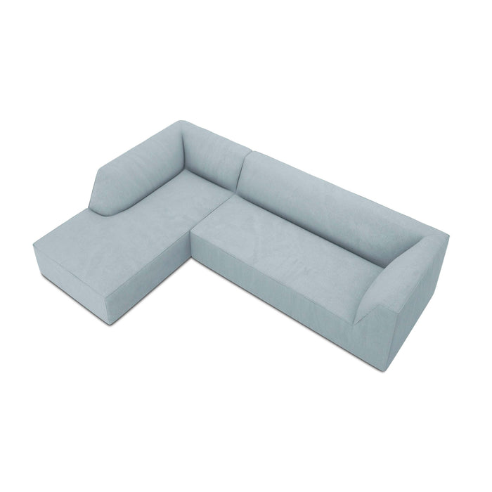 Windsor & Co Sao Hoekbank met Chaise Longue Links - 4-zits - Ribstof - Lichtblauw