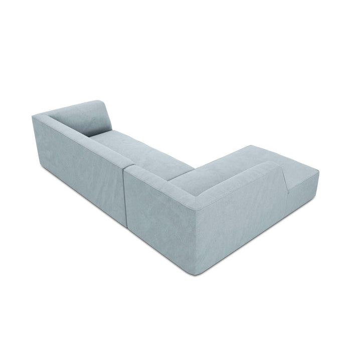 Windsor & Co Sao Hoekbank met Chaise Longue Links - 4-zits - Ribstof - Lichtblauw