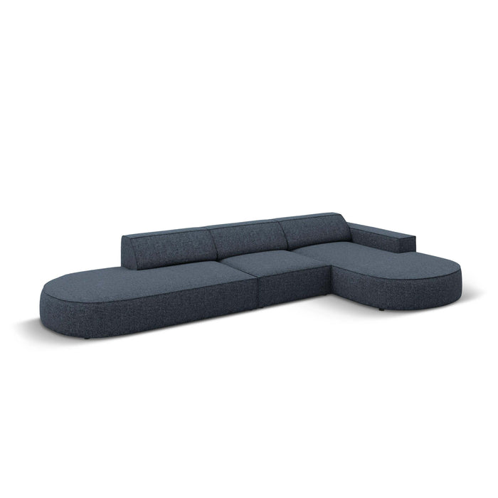 Micadoni Jodie Hoekbank Rechts Afgerond - Links Open  5-zits - Chenille - Donkerblauw