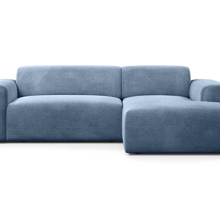 NADUVI Collection Nina Hoekbank Rechts - Ribstof - Lichtblauw