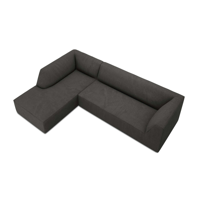 Windsor & Co Sao Hoekbank met Chaise Longue Links - 4-zits - Ribstof - Donkergrijs