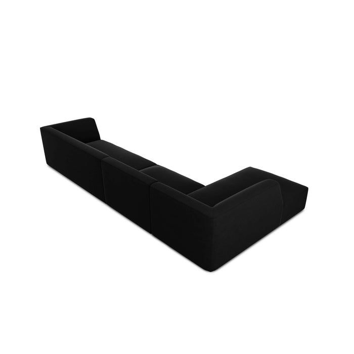 Windsor & Co Sao Hoekbank met Chaise Longue Links - 5-zits - Velvet - Zwart
