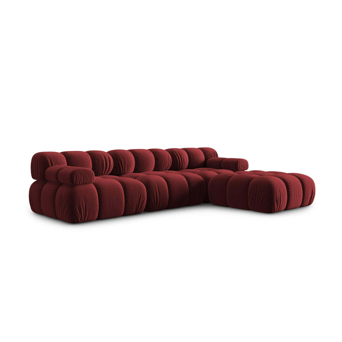 Milo Casa Tropea Modulaire Modulaire 3-zitsbank met Hocker - Bordeauxrood
