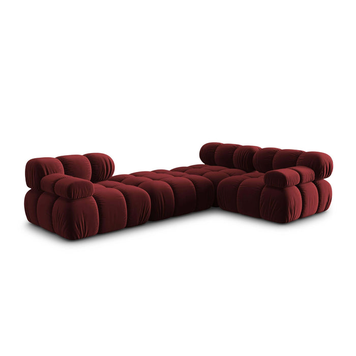 Milo Casa Tropea Modulaire Modulaire 3-zitsbank met Hocker - Bordeauxrood