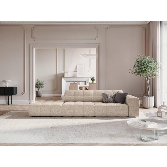 Cosmopolitan Design Chicago 4-zitsbank Links Open - Chenille - Lichtbeige