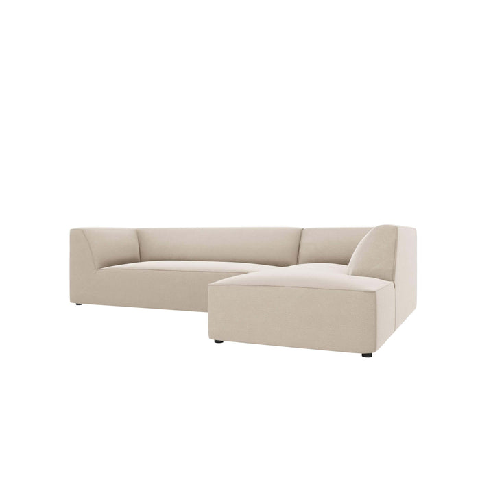 Windsor & Co Sao Hoekbank met Chaise Longue Rechts - 4-zits - Velvet - Beige
