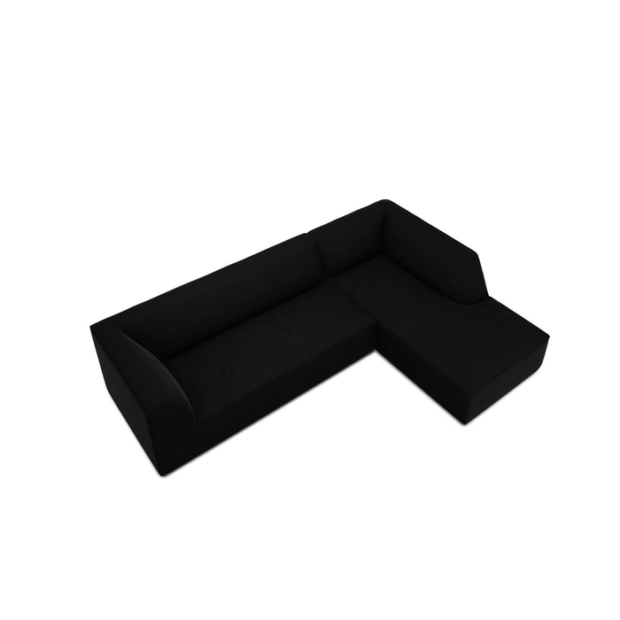 Windsor & Co Sao Hoekbank met Chaise Longue Rechts - 4-zits - Velvet - Zwart