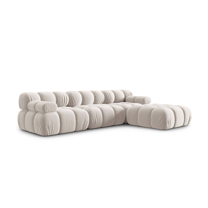 Milo Casa Tropea Modulaire Modulaire 3-zitsbank met Hocker - Lichtbeige