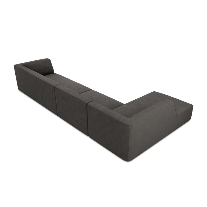 Windsor & Co Sao Hoekbank met Chaise Longue Links - 5-zits - Ribstof - Donkergrijs