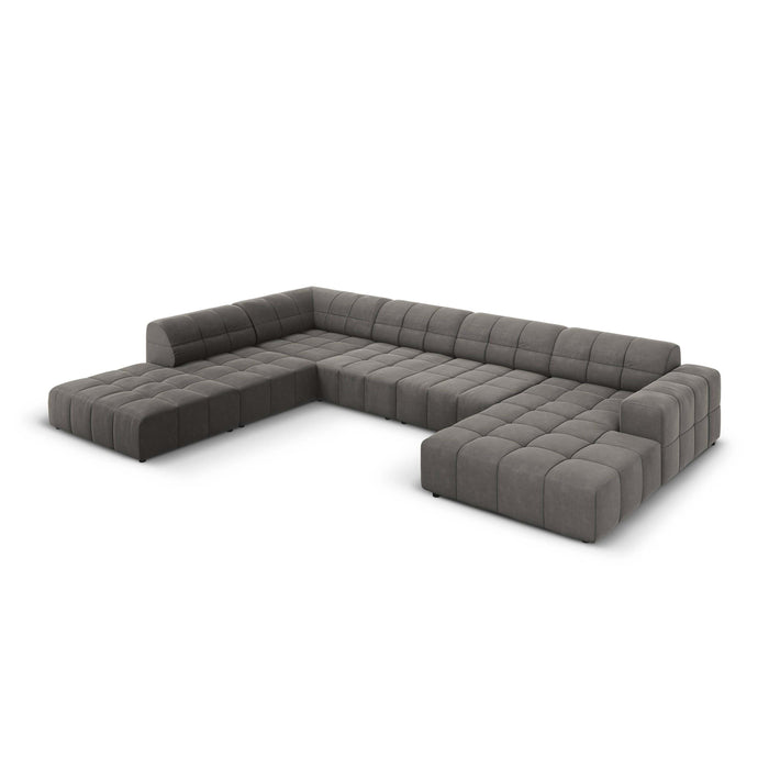 Cosmopolitan Design Chicago U-bank - Hoek Links - Velvet - Grijs