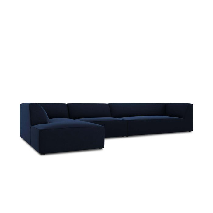 Windsor & Co Sao Hoekbank met Chaise Longue Links - 5-zits - Velvet - Koningsblauw