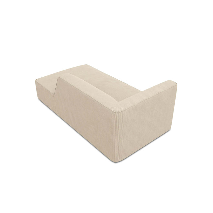 Windsor & Co Sao Chaise Longue Rechts - Ribstof - Lichtbeige