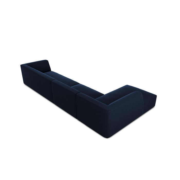 Windsor & Co Sao Hoekbank met Chaise Longue Links - 5-zits - Velvet - Koningsblauw