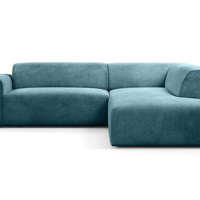 NADUVI Collection Nina Big Hoekbank Rechts - Ribstof - Turquoise