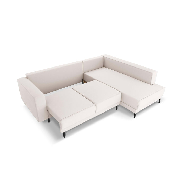 Micadoni Home Caro Hoekbank met Slaapfunctie Rechts - Lichtbeige